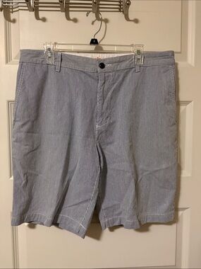 Men's Light Blue Pin Stripe Casual Shorts